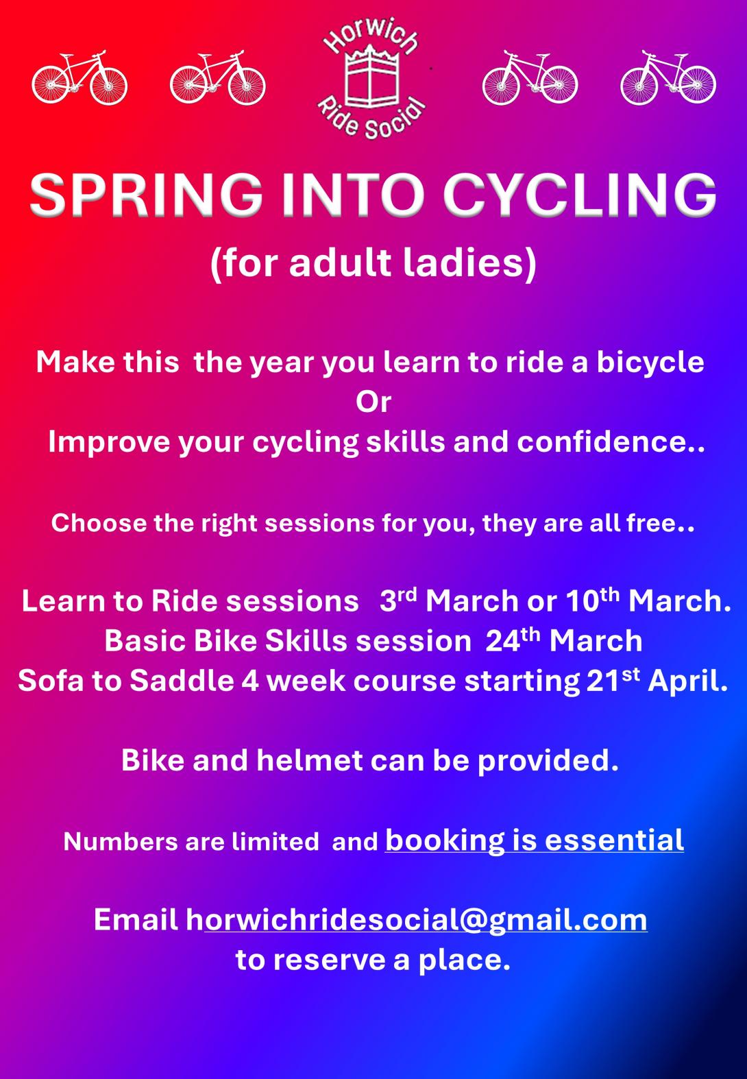 Spring into cycling, beginners' courses available